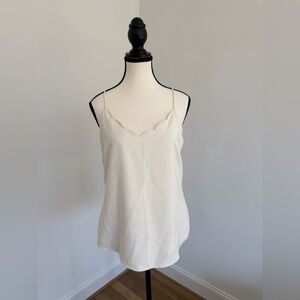 🤍 J Crew White Scalloped Cami Top | Size 4 🤍